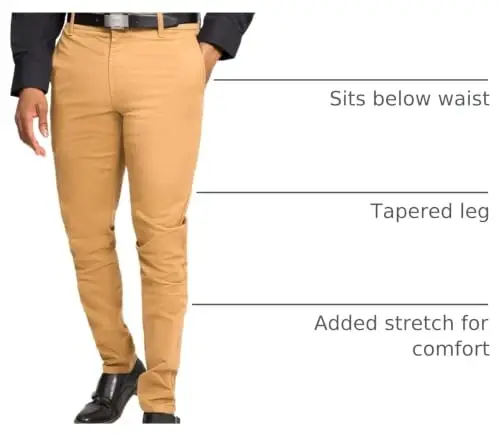 VICTORIOUS Men's Basic Casual Slim Fit Stretch Chino Pants - 4