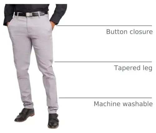 VICTORIOUS Men's Basic Casual Slim Fit Stretch Chino Pants - 4