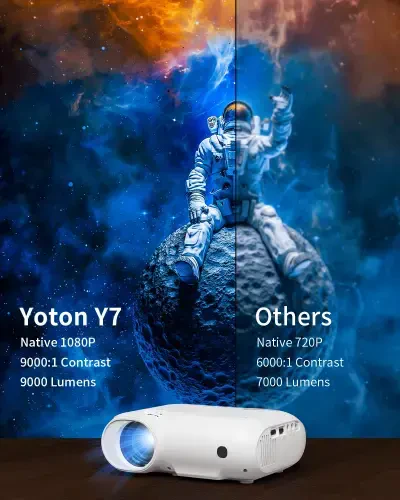 Видеопроекторы YOTON с 5G Wi-Fi и Bluetooth, 9000 люмен, собственное разрешение 1080p с поддержкой 4K, домашний кинотеатр, экран 200'' для Суперкубка - 3