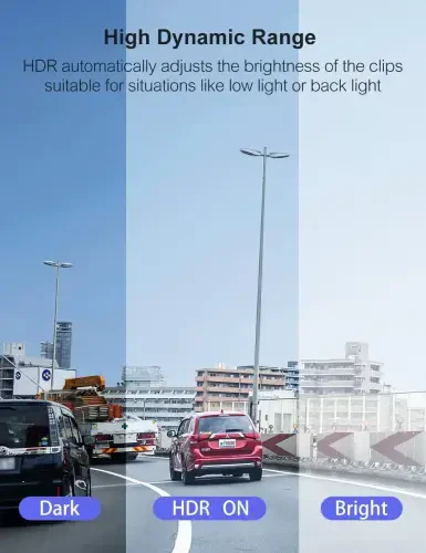 Видеорегистратор Crosstour Dash Cam, передняя и задняя камеры 3”, двойная автомобильная камера 1080P, поддержка внешнего GPS, макс. 32 ГБ, черный - 8