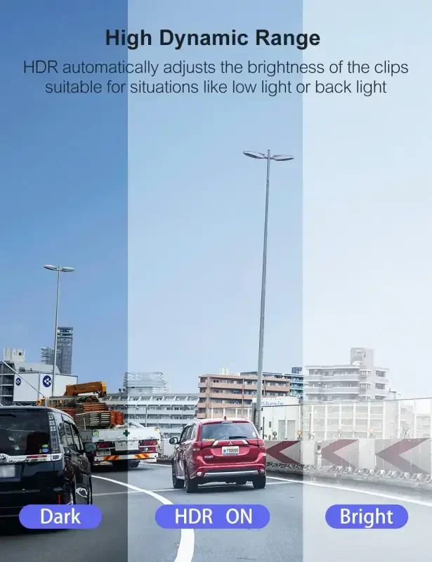 Видеорегистратор Crosstour Dash Cam, передняя и задняя камеры 3”, двойная автомобильная камера 1080P, поддержка внешнего GPS, макс. 32 ГБ, черный - 8