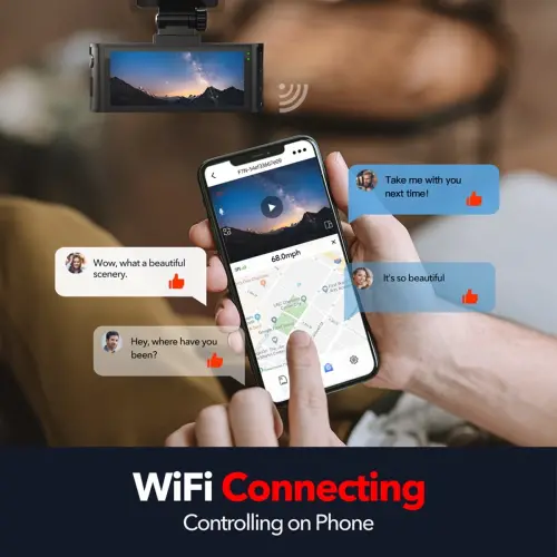 Видеорегистратор REDTIGER, передняя и задняя камеры, 4K/2.5K, G-сенсор, экран 3,18