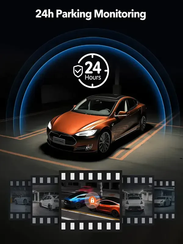 Видеорегистратор WolfBox с камерой заднего вида, 2,5K передняя + 1080P задняя камера, 12-дюймовый экран, ночное видение, Wi-Fi и GPS, круглосуточный мониторинг парковки, карта 32Гб в комплекте - 3