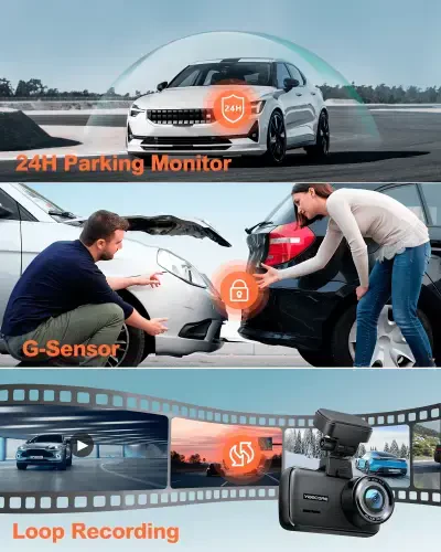 Видеорегистратор YEECORE, 4K UHD 2160P, передняя автомобильная камера, WiFi GPS, сенсорный экран 2,45 дюйма, супер ночное видение, циклическая запись, G-сенсор, HDR, мини видеорегистратор для автомобилей с парковочным монитором, поддержка до 256 ГБ - 6