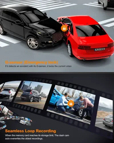 Видеорегистратор YEECORE Dual Dash Cam, передняя и задняя камеры 4K+1080P, встроенные Wi-Fi GPS, 3-дюймовый IPS-экран, ночное видение HDR, круглосуточный мониторинг парковки, широкоугольный объектив 157°, датчик G-сенсор, циклическая запись. - YEECORE (1)