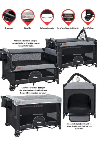 Viego 3 In 1 | Bedside Sleeper Playard 6 Piece Sleep Set - TIWN (1)