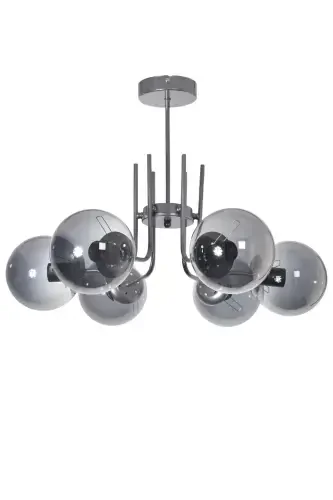 Vien Modern Design Living Dining Room Kitchen Gray Color Smoked Glass Pendant 6 Lamp Chandelier-Gray Smoked - MODAVIZE (1)