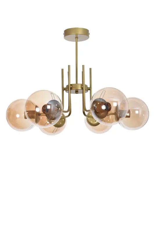 Vien Modern Design Living Room Dining Room Kitchen Antique Color Glass Pendant 6-Light Chandelier - 2