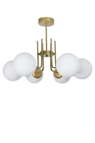 Vien Modern Design Living Room Dining Room Kitchen Antique Color Glass Pendant 6 Light Chandelier - MODAVIZE (1)