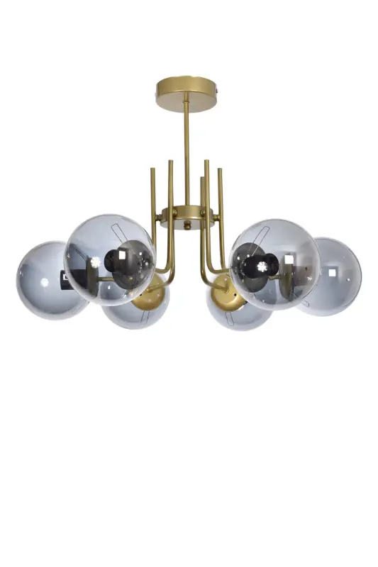 Vien Zamonaviy Dizayn Zal Yemek Xonasi Oshxona Eskirgan Rangli Shisha Osilib Turuvchi 6 Chiroqli Chandelier - 2