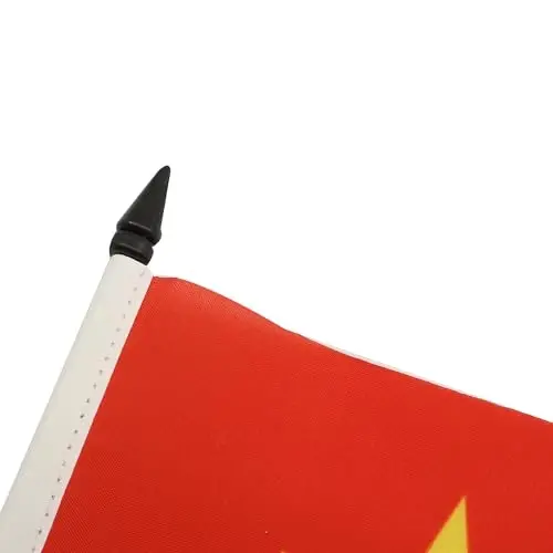 Vietnam Table Flag 5'' x 8'' - Vietnamese Desk Flag 21 x 14 cm. - Black plastic stick and base - AZ FLAG - 4