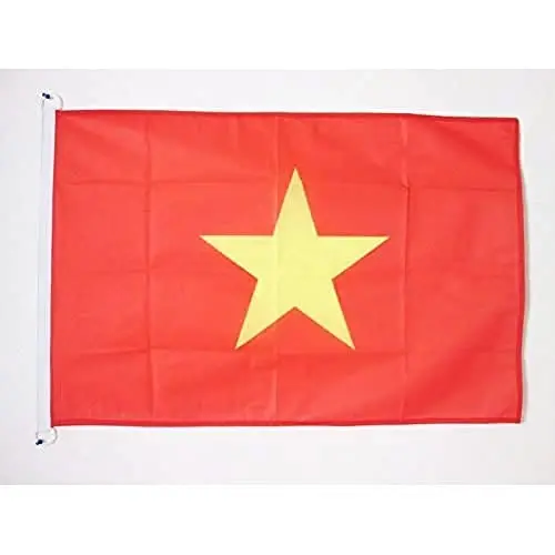 Vietnam NAUTICAL Flag 18'' x 12'' - Vietnamese flags 30 x 45 cm. - Banner 12x18 in for boat - AZ FLAG 