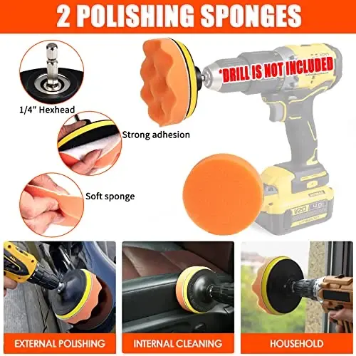 Viewsun 20PCS Car Cleaning Kit, Car Interior Detailing Kit with High Power Handheld Vacuum, Auto Detailing Drill Brush Set, Cleaning Gel, Complete Car Wash Kit Supplies for Deep Cleaning - 5