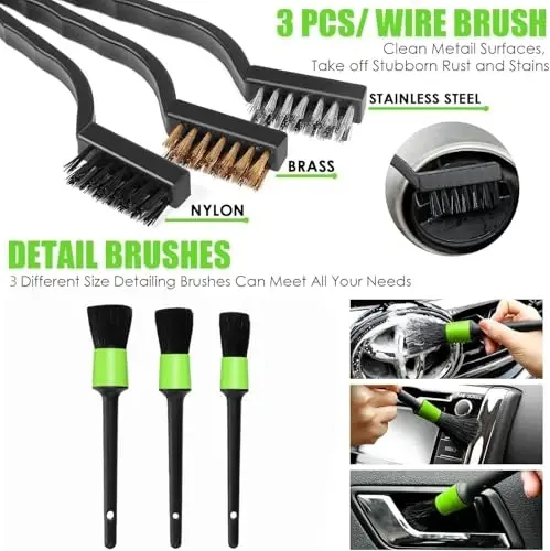 Viewsun 30pcs Car Cleaning Kit, Car Interior Detailing Kit with High Power Handheld Vacuum, Detailing Brush Set, Windshield Cleaner, Cleaning Gel, Complete Auto Accessories for Men, Women - 2