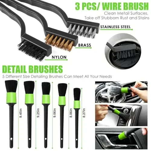 Viewsun 30pcs Car Cleaning Kit, Car Interior Detailing Kit with High Power Handheld Vacuum, Detailing Brush Set, Windshield Cleaner, Cleaning Gel, Complete Auto Accessories for Men, Women - 5