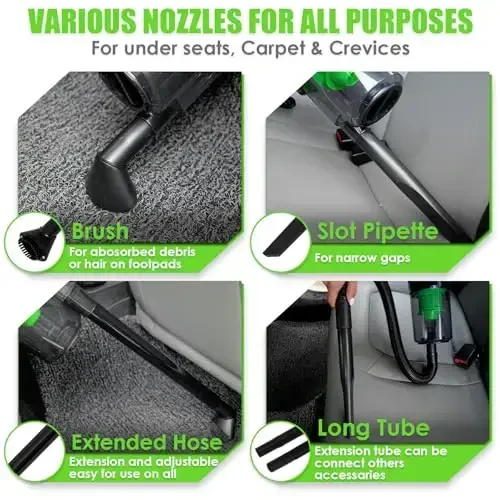 Viewsun 30pcs Car Cleaning Kit, Car Interior Detailing Kit with High Power Handheld Vacuum, Detailing Brush Set, Windshield Cleaner, Cleaning Gel, Complete Auto Accessories for Men, Women - 6