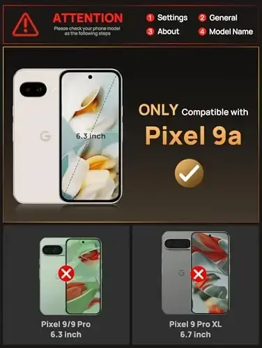 Vihibii чехол-бумажник для Google Pixel 9a с держателем для карт (4 карты), [RFID-блокировка] и сдвижной крышкой объектива камеры и приподнятыми краями для защиты экрана, противоударный чехол для Google Pixel 9a 2025, ярко-розовый - VIHIBII (1)