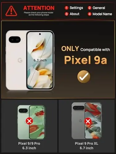 Vihibii для Google Pixel 9a Wallet Case с держателем карт (4 карты), [RFID Blocking] и сдвижной крышкой камеры и приподнятыми краями для защиты экрана, противоударный прочный чехол для Google Pixel 9a 2025, черный - VIHIBII (1)