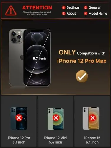 Vihibii for iPhone 12 Pro Max Case Wallet with Card Holder (4 Cards), Black | RFID Blocking, Slide Camera Cover, Raised Edges Protect Screen, Military-Grade Drop Protection Case for 12 Pro Max, Black - 2
