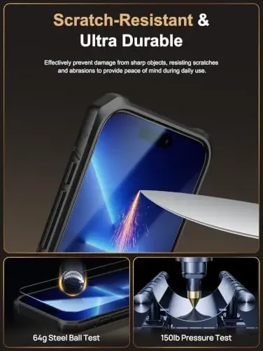 Vihibii for iPhone 13 Pro Case Wallet, 2X HD Screen Protectors, 2021, Black | Card Holder (4 Cards), HD Clear, 9H Hardness, Slide Camera Lens Cover, Military-Grade Drop Protection, Easy Installation - 5