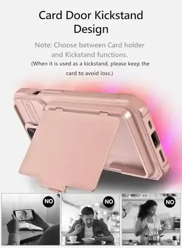 Vihibii for iPhone 15 Pro Case Wallet with Slide Camera Cover, Built-in Card Holder (4 Cards) & Kickstand, Heavy Duty Shockproof Rugged Phone Protective Case for iPhone 15 Pro 5G 6.1