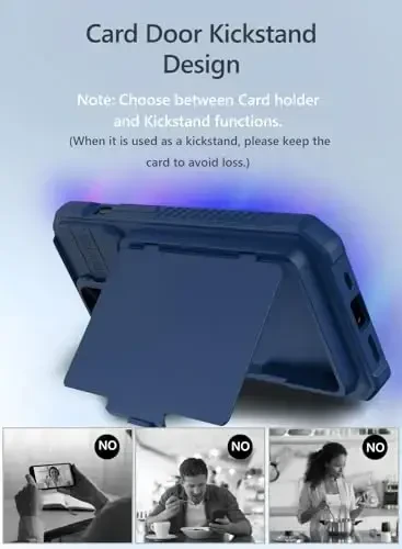 Vihibii for iPhone 15 Pro Wallet Case with Card Holder (4 Cards) & Slide Camera Lens Protective Cover & Kickstand, Heavy Duty Shockproof Rugged Durable Phone Case for iPhone 15 Pro 5G 6.1