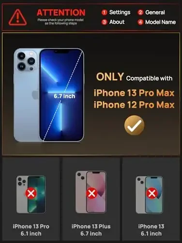 Vihibii iPhone 13 Pro Max/iPhone 12 Pro Max uchun kartalar hamyoni (4 ta karta), [RFID blokirovkasi] & Sürgülü linzali kamera qopqog'i va ko'tarilgan qirralar ekranini himoya qiladi, zarbaga chidamli mustahkam telefon qutisi, ko'k - 2