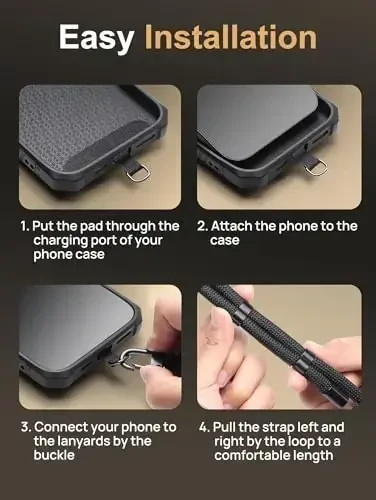 Vihibii iPhone 14 Pro Max uchun Crossbody Lanyard Strap bilan, O'rnatilgan Kartalar uchun joy (4 ta karta) [RFID Blocking] va Sirg'anuvchi Kamera Qopqog'i, Harbiy Standartdagi Tushishdan Himoya, Qattiq Orqa va Yumshoq Qirrali G'ilof, Qora - 5