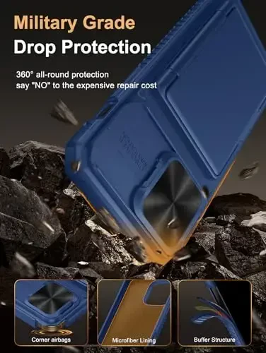 Vihibii iPhone 14 Pro Max uchun hamyonli g‘ilof, karta ushlagichi (4 ta karta), [RFID blokirovka] & Sürgülü linzali kamera qopqog‘i & Ko‘tarilgan qirralar ekranni himoya qiladi, zarbga chidamli mustahkam hamyonli telefon g‘ilofi, 6.7