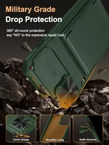 Vihibii iPhone 15 Plus/iPhone 14 Plus uchun hamyon g‘ilofi, o‘rnatilgan karta ushlagichi (4 ta karta), [RFID blokirovka] va sirg‘ali kamera qopqog‘i, harbiy darajadagi tushishdan himoya, TPU yumshoq qirrali hamyon telefon g‘ilofi, yashil - 5