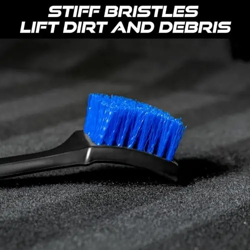 Viking Carpet Cleaning and Scrub Brush for Floor Mats, Cleaning Brush for Car Interior and Home, Black and Blue, 8.3 inch x 2.5 Inch - 2