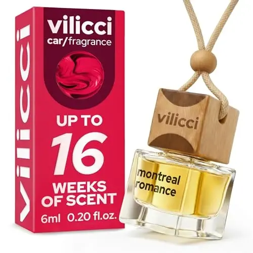Vilicci Car Air Freshener | Luxurious Auto Perfume | Premium Hanging Air Freshener | Long Lasting Fragrance for Auto and Home | 1 Bottle of Car Scent (1 Count (Pack of 1), Montreal Romance) - 1