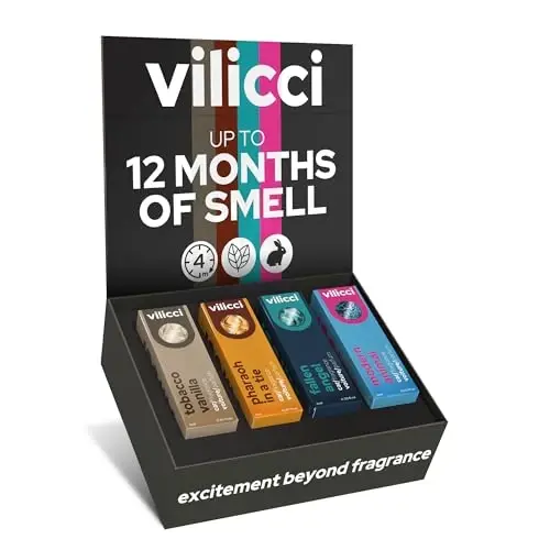 Vilicci Avtomobil Havo Tozalagichi | Hashamatli Avto Atir | Premium Osma Havo Tozalagich | Avto va Uy uchun Uzoq Muddatli Xushbo'ylik | 1 Shisha Avtomobil Hidi (4 Dona (1 Pachka), Sovg'a To'plami) 