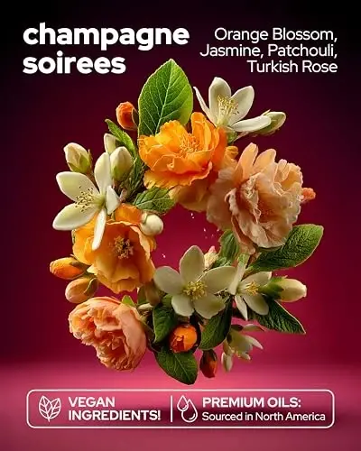 Vilicci Car Air Freshener | Hashamatli Osilgan Diffuzor | Premium Osilgan Avtomobil Diffuzori | Avto uchun uzoq muddatli xushbo'ylik | Avtomobil hidi 1 shisha (1 dona (1 qutida), Champagne & Soiree) - 2