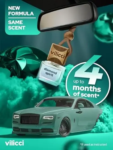 Vilicci Diamond Spirit avtomobil havo tozalagichi – achchiq toza avtomobil hidi va hid yo'qotuvchi | Uzoq muddatli avtomobil diffuzeri | Vegan va shafqatsiz hidli moylar | Premium avto atir | 120 kungacha yetadi - VILICCI (1)