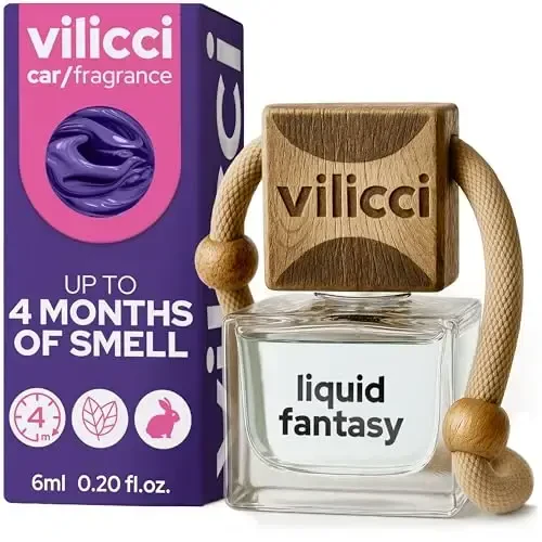 Vilicci Liquid Fantasy avtomobil havo tozalagichi – Uzoq muddatli avtomobil diffuzeri | Tetiklantiruvchi va hidni yo'q qiluvchi avtomobil parfyumi | Vegan va shafqatsiz bo'lmagan yog'li ingredientlar | 120 kungacha davom etadi - 1