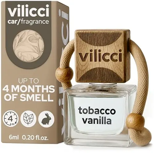 Vilicci Tobacco Vanilla Car Air Freshener – Premium Auto Perfume & Car Diffuser | Sophisticated & Timeless Scent | Long-Lasting Up to 120 Days | Odor Eliminating | Vegan, Cruelty-Free Car Perfume 