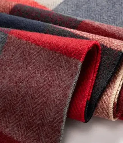 Villand Ayollar Jun Ro'moli - CasModazoneere Ayollar uchun Qishki Katakli Sharflar, Sovg'a Qutisi bilan Katta Yumshoq Qalin Shallar va O'ramlar - 5