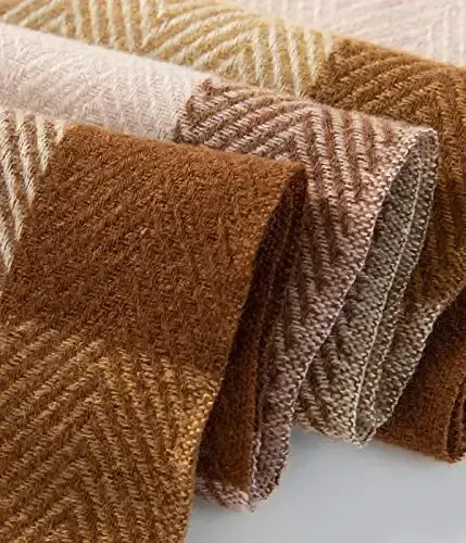 Villand Women's Wool Scarf - CasModazoneere Feel Winter Checked Scarves for Women, Large Soft Thick Shawls and Wraps with Gift Box - 4