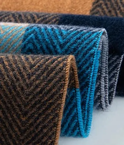 Villand Women's Wool Scarf - CasModazoneere Feel Winter Checked Scarves for Women, Large Soft Thick Shawls and Wraps with Gift Box - 5