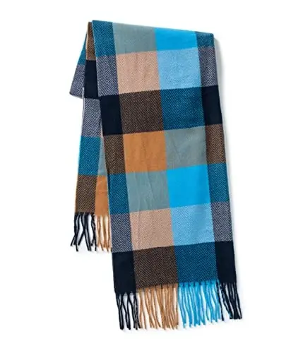 Villand Women's Wool Scarf - CasModazoneere Feel Winter Checked Scarves for Women, Large Soft Thick Shawls and Wraps with Gift Box - 3