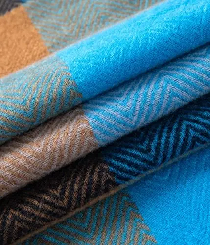 Villand Women's Wool Scarf - CasModazoneere Feel Winter Checked Scarves for Women, Large Soft Thick Shawls and Wraps with Gift Box - 7