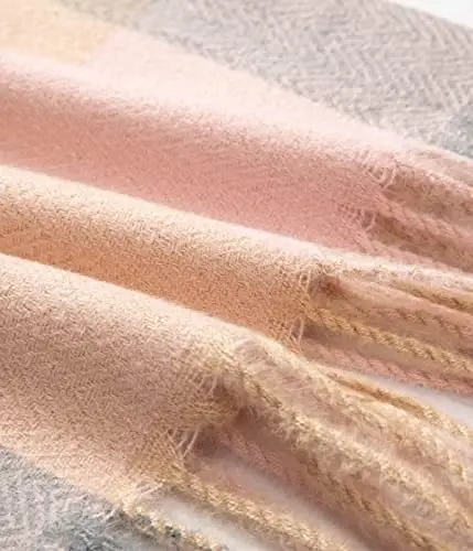 Villand Women's Wool Scarf - CasModazoneere Feel Winter Checked Scarves for Women, Large Soft Thick Shawls and Wraps with Gift Box - 7