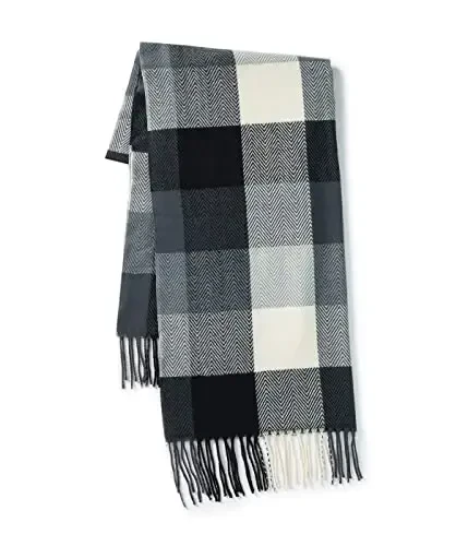 Villand Women's Wool Scarf - CasModazoneere Feel Winter Checked Scarves for Women, Large Soft Thick Shawls and Wraps with Gift Box - 3