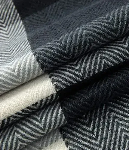 Villand Women's Wool Scarf - CasModazoneere Feel Winter Checked Scarves for Women, Large Soft Thick Shawls and Wraps with Gift Box - 6