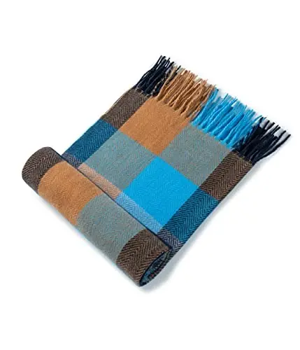 Villand Women's Wool Scarf - CasModazoneere Feel Winter Checked Scarves for Women, Large Soft Thick Shawls and Wraps with Gift Box - 4