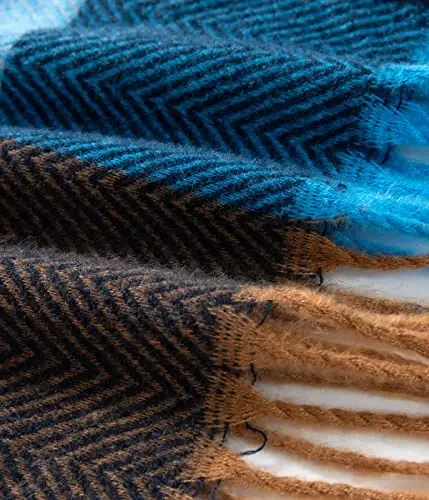 Villand Women's Wool Scarf - CasModazoneere Feel Winter Checked Scarves for Women, Large Soft Thick Shawls and Wraps with Gift Box - 6