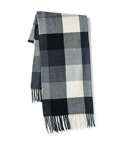 Villand Women's Wool Scarf - CasModazoneere Feel Winter Checked Scarves for Women, Large Soft Thick Shawls and Wraps with Gift Box - 3