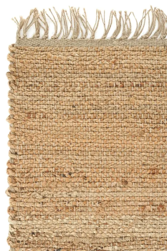 Vime 02 Natural Jüt Halı Yolluk El Dokuma Jüt Kilim Hasır Halı Dekor Otantik Halı Bohem El Halısı - Natural2 - 4