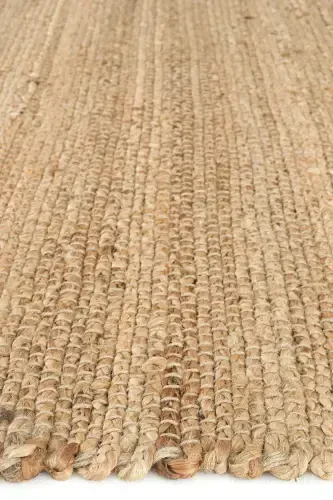 Vime 02 Natural Jüt Xalı Yo'lak El To'quv Jüt Kilim Hasır Xalı Dekor Otantik Xalı Bohem El Xalısı-Natural2 - 7